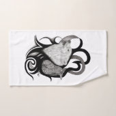 White Wolf mit Raven Tribal Art Badhandtuch Set (Handtuch)