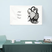 White Wolf mit Raven Tribal Art Banner (Messeveranstaltung)