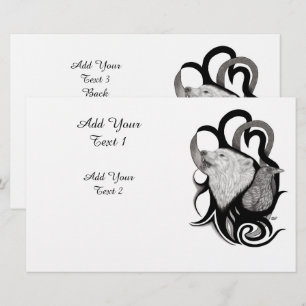 White Wolf mit Raven Tribal Art Briefpapier