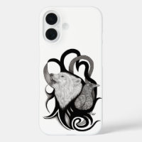 White Wolf mit Raven Tribal Art