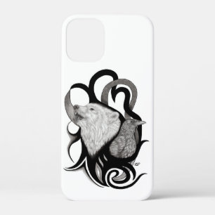 White Wolf mit Raven Tribal Art Case-Mate iPhone Hülle