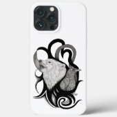 White Wolf mit Raven Tribal Art Case-Mate iPhone Hülle (Rückseite)