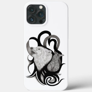 White Wolf mit Raven Tribal Art Case-Mate iPhone Hülle