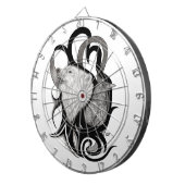 White Wolf mit Raven Tribal Art Dartscheibe (Vorderseite rechts)