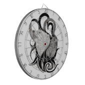 White Wolf mit Raven Tribal Art Dartscheibe (Vorderseite Links)