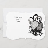 White Wolf mit Raven Tribal Art Einladung (Rückseite)