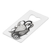 White Wolf mit Raven Tribal Art Geldbeutel Flaschenöffner (Vorderseite Schrägansicht)