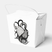 White Wolf mit Raven Tribal Art Geschenkschachtel (Rückseite)