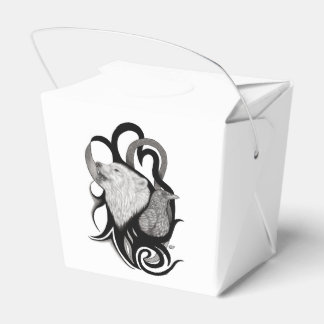 White Wolf mit Raven Tribal Art Geschenkschachtel