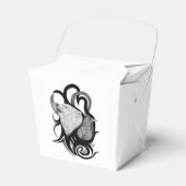White Wolf mit Raven Tribal Art Geschenkschachtel (Vorderseite)