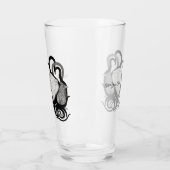 White Wolf mit Raven Tribal Art Glas (Links)