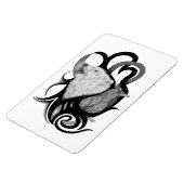White Wolf mit Raven Tribal Art Magnet (Linke Seite)