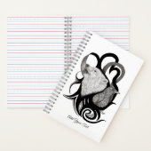 White Wolf mit Raven Tribal Art Notizblock (Innen)