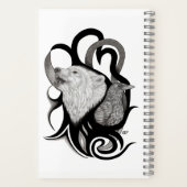 White Wolf mit Raven Tribal Art Notizblock (Rückseite)