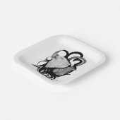 White Wolf mit Raven Tribal Art Pappteller (Gewinkelt)