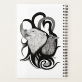 White Wolf mit Raven Tribal Art Planer (Rückseite)