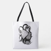 White Wolf mit Raven Tribal Art Tasche (Vorderseite)