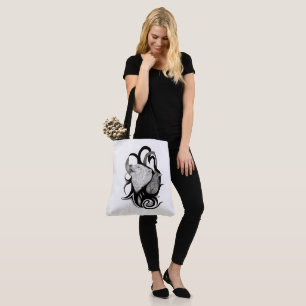 White Wolf mit Raven Tribal Art Tasche