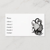 White Wolf mit Raven Tribal Art Visitenkarte (Vorderseite)