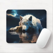 White Wolf Mousepad (Mit Mouse)