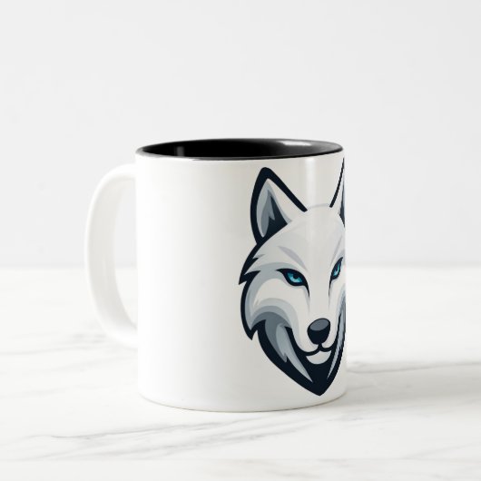 White Wolf Mug Zweifarbige Tasse (Vorderseite Links)