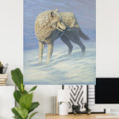 White Wolf Painting - Poster (Heimbüro)