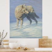 White Wolf Painting - Poster (Küche)