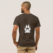 White Wolf Paw Print Silhouette T-Shirt (Schwarz voll)