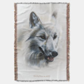 White Wolf Portrait Decke (Vorderseite Vertikal)