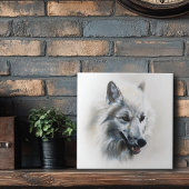 White Wolf Portrait Fliese