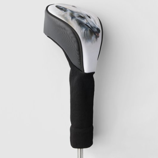 White Wolf Portrait Golf Headcover (angewinkelt)