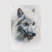 White Wolf Portrait Golfhandtuch (Vorderseite)
