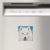 White Wolf Portrait Magnet (In Situ (Geschirrspüler))