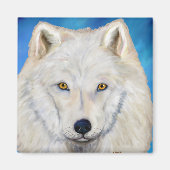 White Wolf Portrait Magnet (Vorne)