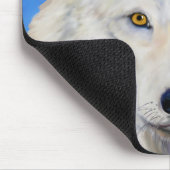 White Wolf Portrait Mousepad (Ecke)