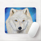White Wolf Portrait Mousepad (Mit Mouse)