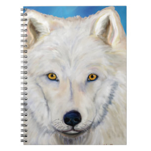 White Wolf Portrait Notizblock