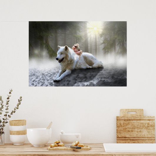 White Wolf Poster (Küche)