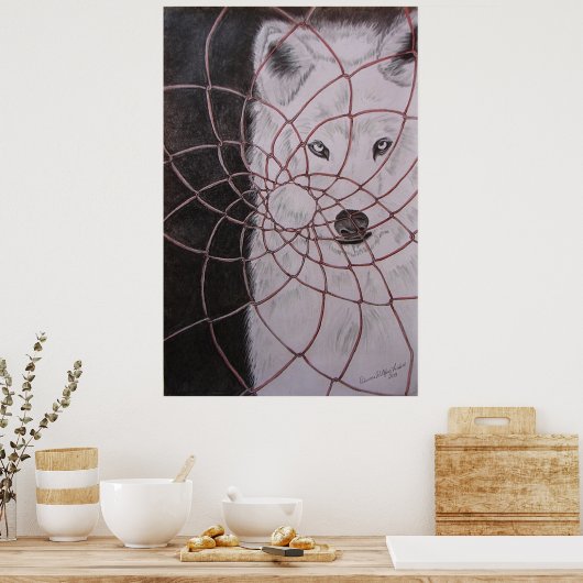 White Wolf Poster (Küche)