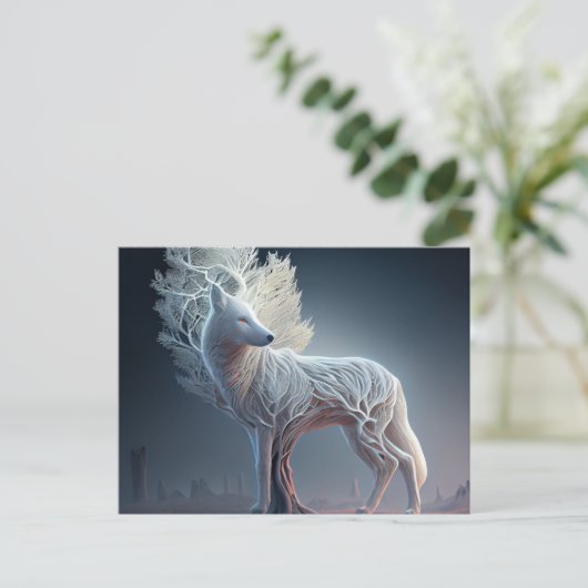White-Wolf-Postkarten Postkarte (Stehend Vorderseite)
