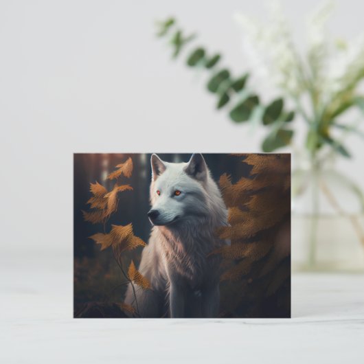 White-Wolf-Postkarten Postkarte (Stehend Vorderseite)