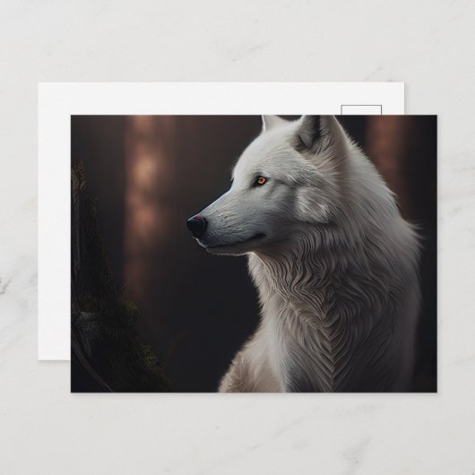 White-Wolf-Postkarten Postkarte (Vorne/Hinten)