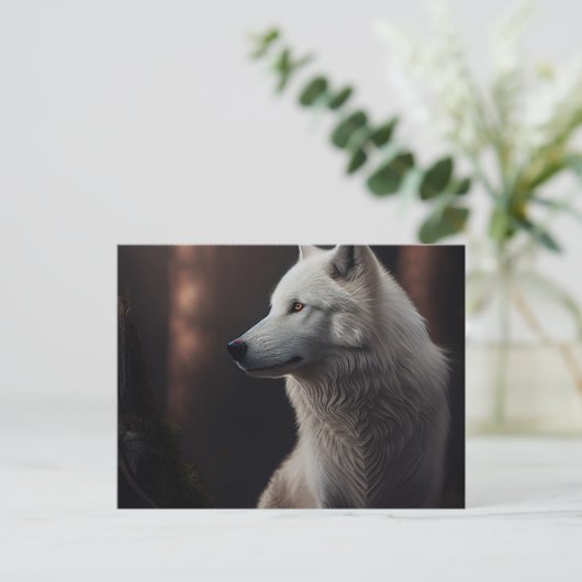 White-Wolf-Postkarten Postkarte (Stehend Vorderseite)