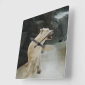 White Wolf Quadratische Wanduhr (Winkel)
