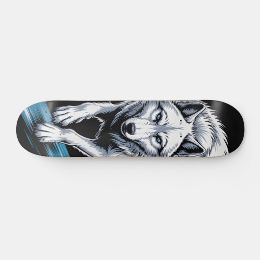 White wolf  Skateboard  (Horizontal)