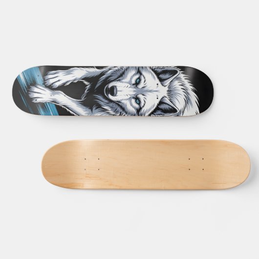 White wolf Skateboard (Horizontal)
