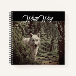 White Wolf Spirit Animal Personal Black Journal Notizblock