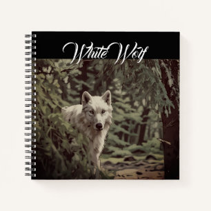 White Wolf Spirit Animal Personal Black Journal Notizblock