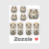 White Wolf Steampunk Solarpunk Aufkleber (Blatt)