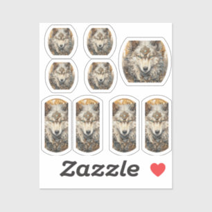 White Wolf Steampunk Solarpunk Aufkleber